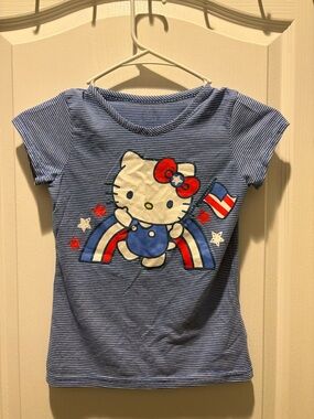 Y2K Hello kitty America striped shirt